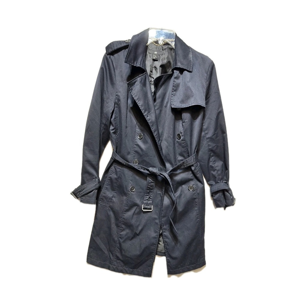 H&M Double-breasted Trench coat Women's 12 Dark Blue